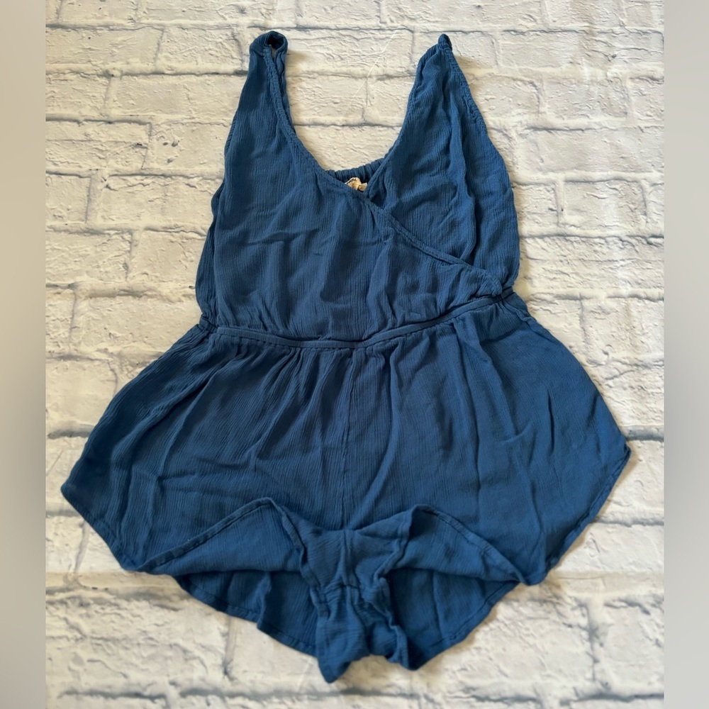 O’Neill Romper Short Swim Coverup Blue Vintage Wash Texture